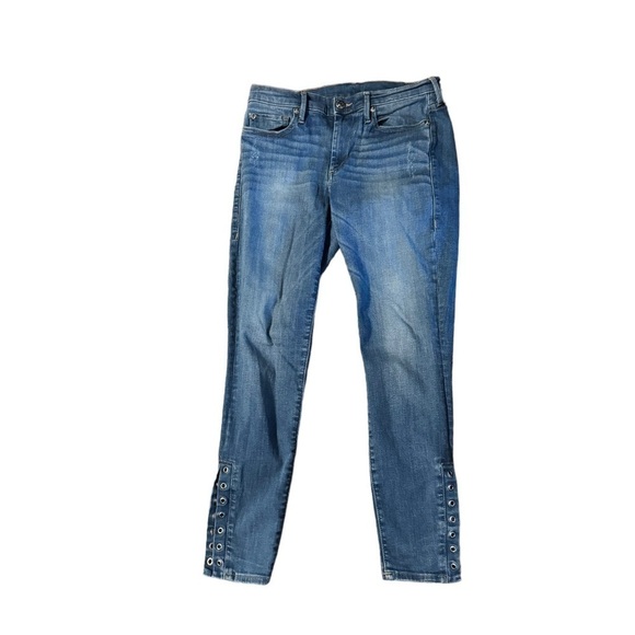 True Religion Women’s Halle Mid Rise Eyelet Jeans Size 29 Super Skinny Stretch - Picture 3 of 14